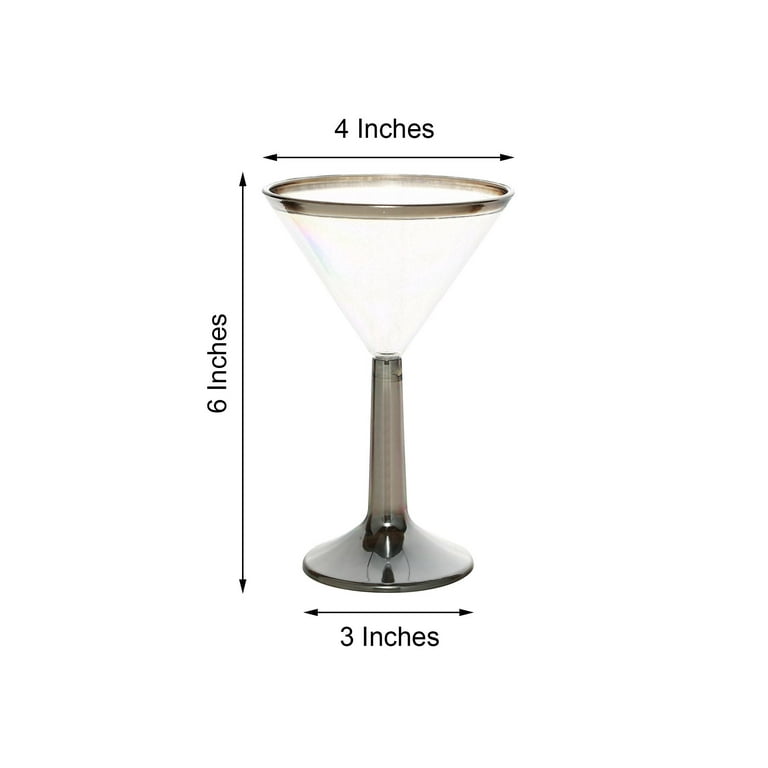 Homeford Plastic Large Martini Glass Disposable Cup, 18-inch