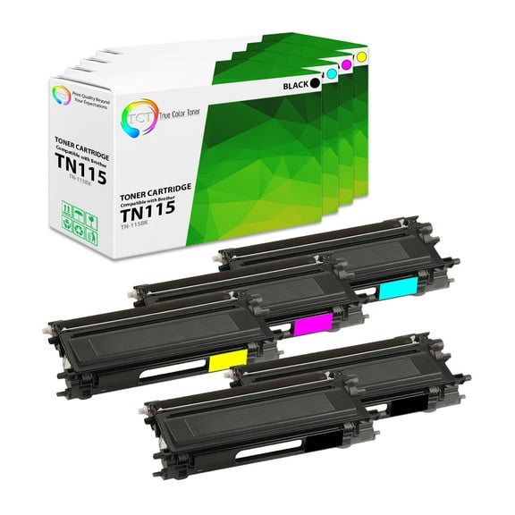 TCT TN115 Toner Cartridge 5 Pack - Premium Compatible Replacement for Brother TN-115 TN115BK TN115C TN115M TN115Y