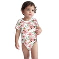 thumbnail image 2 of Yiaed Lilies Flowers Print Infant Climbing Short Sleeve Onesie One-Piece Baby Bodysuit Clothes 0-12 Months -18 Months, 2 of 6