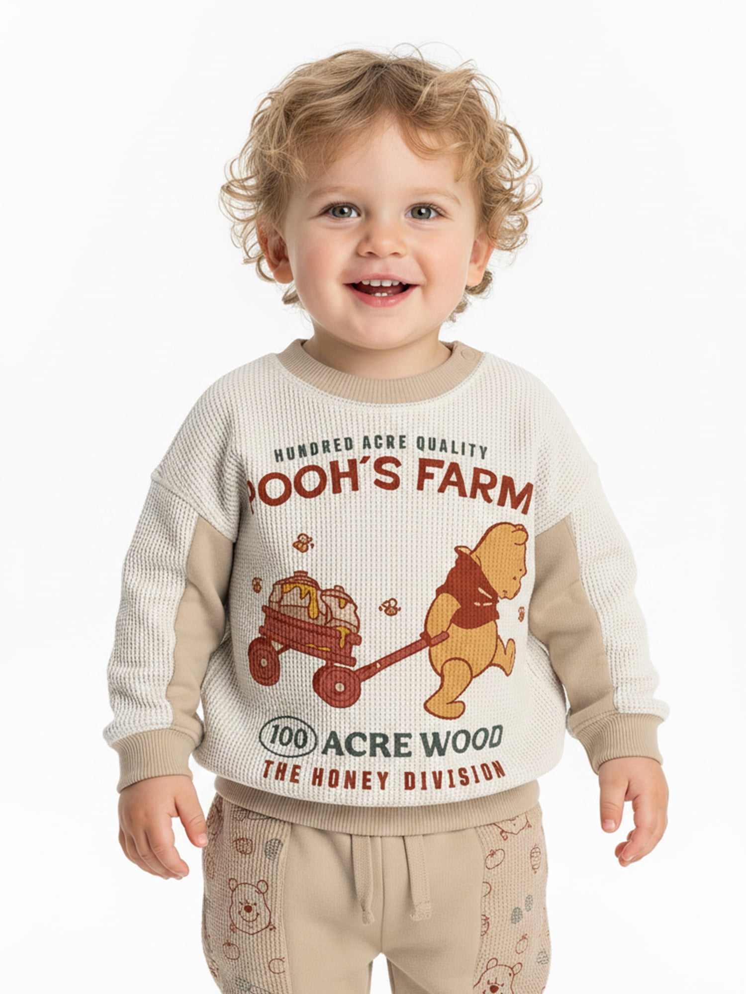 Winnie the Pooh Baby Boys Waffle Knit Top and Pants Set, 2-Piece, Sizes 0M-24M