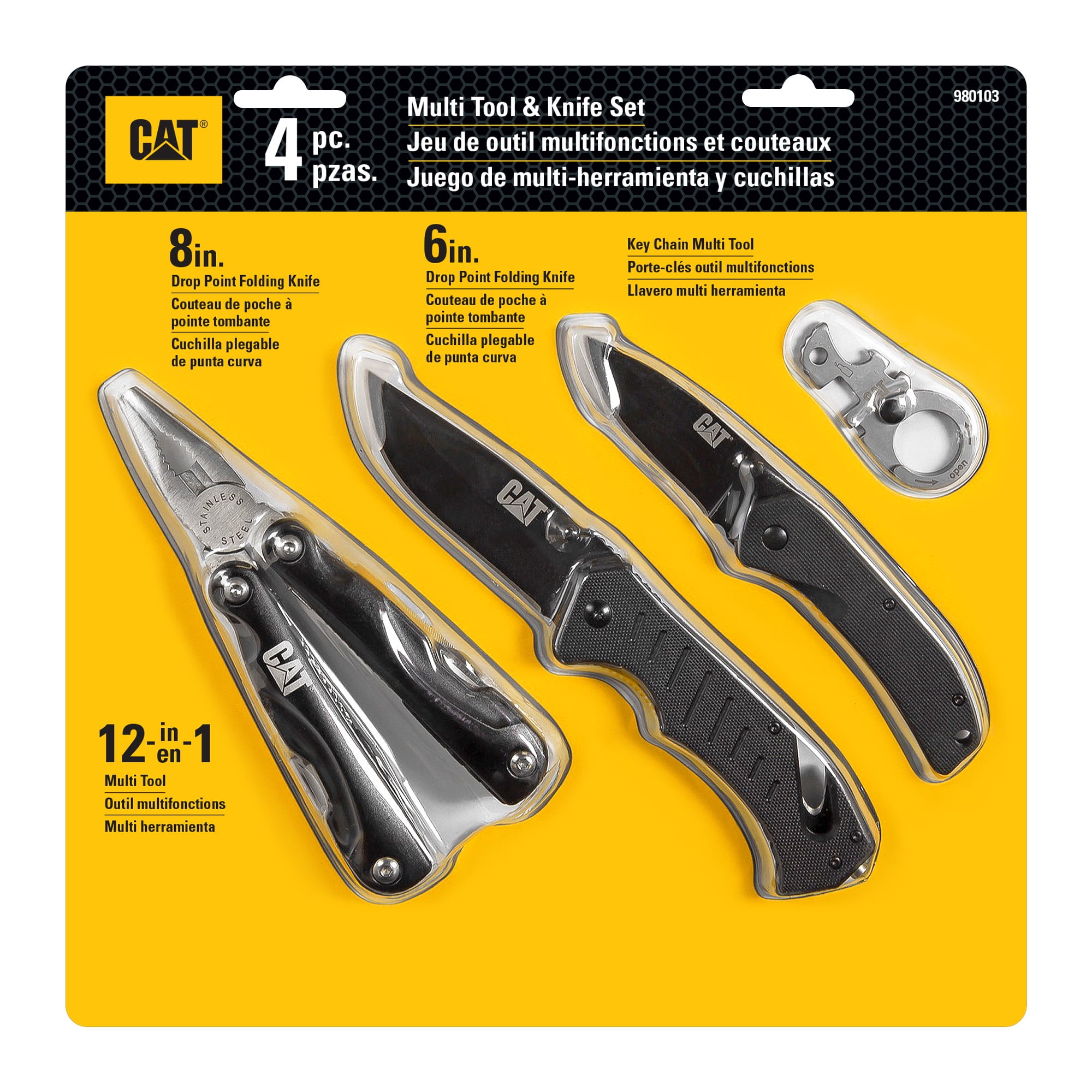 Cat 4 Piece Multi-Tool and Folding Pocket Knife Set - 980103