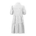 thumbnail image 5 of Iyufng Women Casual Collared Puffed Sleeve Button Down Dresses for Summer, 5 of 6