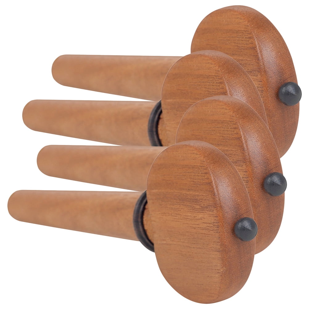 PAMINGONO 4-Pack Wooden Cello Tuning Pegs in Coffee Color, Easy Installation and Removal for Precise and Smooth Tuning