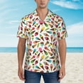 thumbnail image 4 of Fotbe Ice Cream Popsicles Hawaiian Shirt for Men Unisex Summer Beach Casual Short Sleeve Cotton Linen Button Down Shirts-Large, 4 of 9