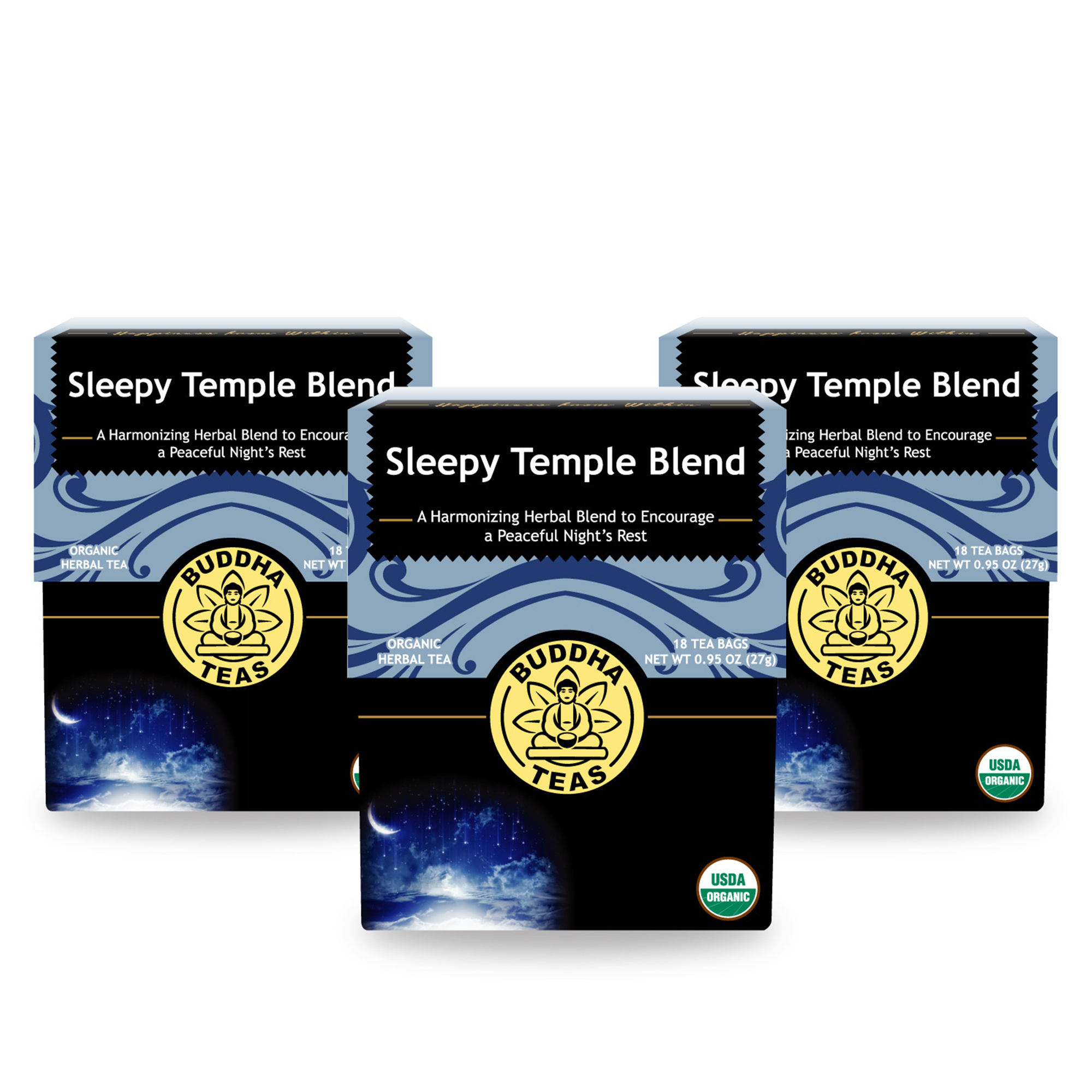 Buddha Teas Organic Sleepy Temple Blend Herbal Sleep Tea Bags for
