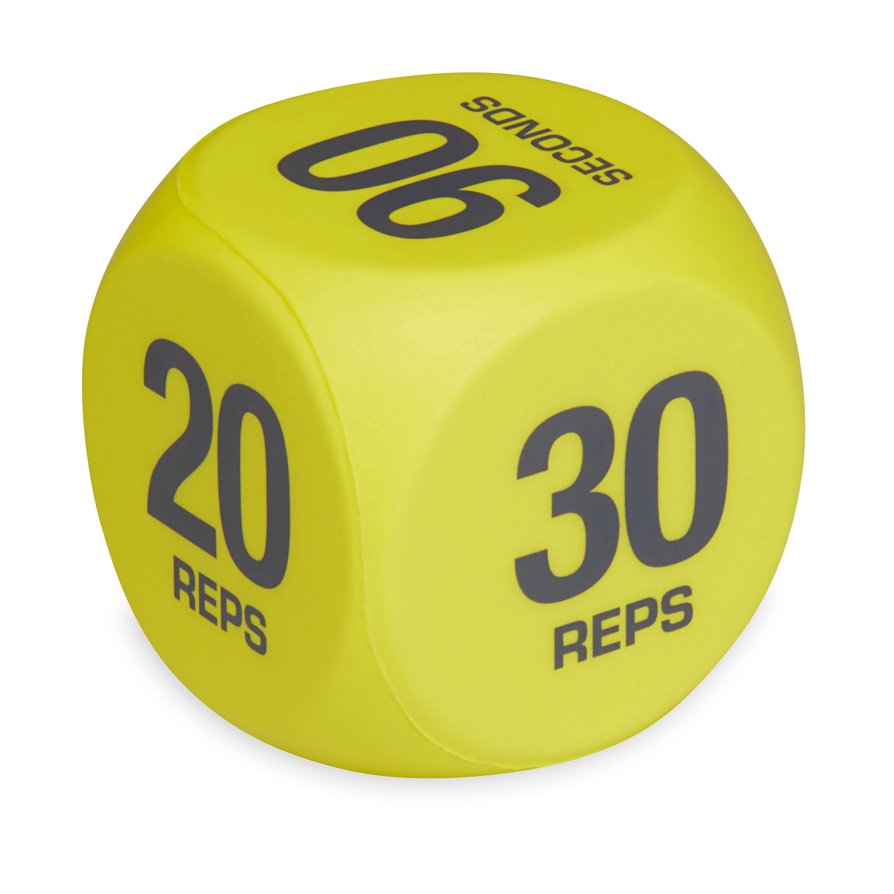 Athletic Works Exercise Workout Dice, 6-Sided, Foam, 2 Count, Yellow, Adult, 2 Count, Ages 18+