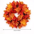 thumbnail image 3 of PYURTEP Fall Wreaths for Front Door, Artificial Maple Leaf Wreath, Thanksgiving Harvest Fall Decor for Wall Window, 16.54 inch, 3 of 7