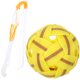 thumbnail image 3 of GOOHOCHY Pelota de fútbol de plástico decorativa tejida de plástico, juguete para exteriores, modelo de fútbol, juguete de fútbol reutilizable., 3 of 8