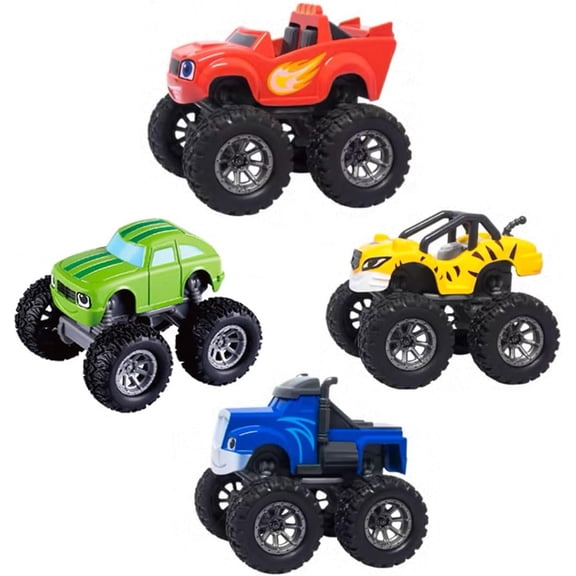 4pcs The Monster Machines Toy Truck & Figure Set, Preschool Racing Play Ages 3  Years, Racing Cars Toys Gifts for Toddlers (4pcs Monster Car Alloy)