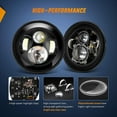 thumbnail image 2 of 2PCS 7 Inch Round Cree LED Headlight High Low Beam fit for Jeep Wrangler JK TJ JL CJ 1997-2020 Rubicon Sahara Hummber H1 H2 Motorbikes, 2 Years Warranty, 2 of 8