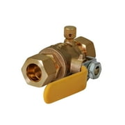 Midline Valve 947234M Premium Brass Full Port Ball Valve with Drain, 1/2 in. Compression Connections