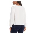 thumbnail image 2 of THALIA SODI Womens Ivory Ruffled Long Sleeve Crew Neck Blouse Size: M, 2 of 4