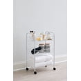 thumbnail image 2 of Organizador de estanterías Rubbermaid de 3 niveles con ruedas de metal blanco, 2 of 7