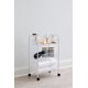 thumbnail image 2 of Organizador de estanterías Rubbermaid de 3 niveles con ruedas de metal blanco, 2 of 7