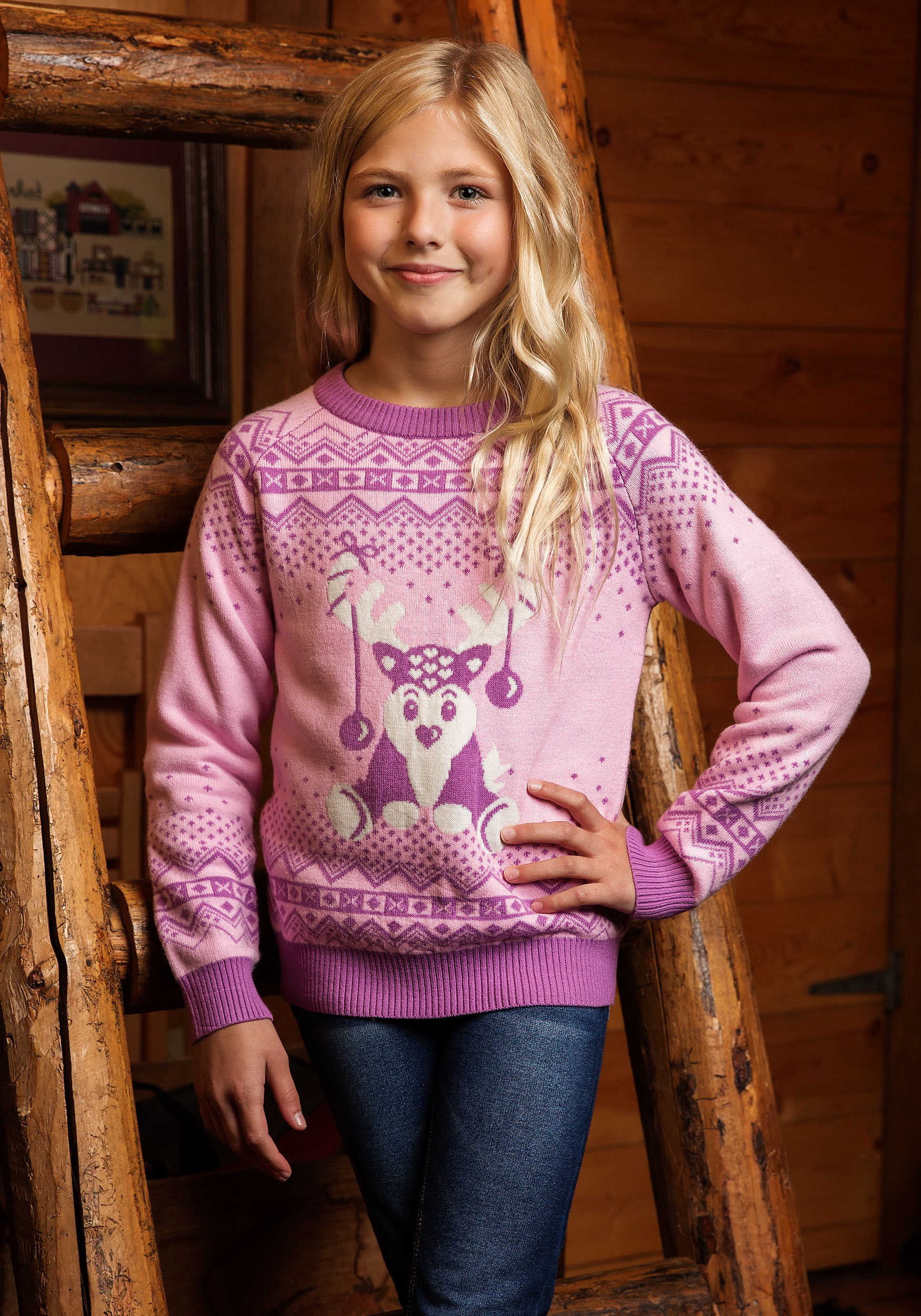 little girl pink sweater