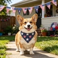 thumbnail image 6 of Patriotic Decorations - Pet Bandana,Red White and Blue Star Stripe Triangle Scarf,Festive Printed Bib for 250th Anniversary,Memory Day,Independence Day,24.8x16.93 Inch, 6 of 7