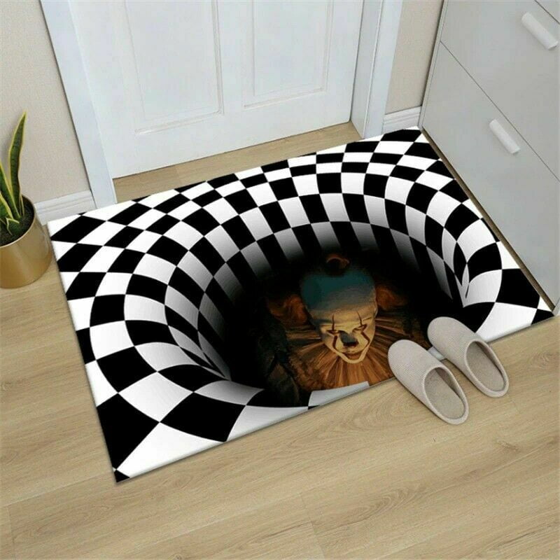 Halloween Home Carpet Clown Skeleton 3D Manhole Cover Horror Floor Mat Decor Hot