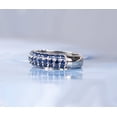 thumbnail image 4 of Tanzanite Triple Row Wedding band Half Eternity Engagement Ring Anniversary Gift For Special One, 4 of 4