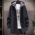 thumbnail image 2 of Men's Solid Color Winter Hooded And Heavy Knit Sweater Coat, 2 of 2