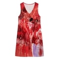 thumbnail image 4 of QUNYINEY A Line Sun Dresses for Women 2026 Beach Tie Dye Sleeveless Mini Tank Dress Vacation Casual Loose Fit V Neck with Pockets Dresses, 4 of 7