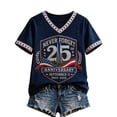 thumbnail image 2 of 9/11 25th Anniversary Shirt Womens WE Will Never Forget Tee Shirts | Lightweight Fabric, V Neck Short Sleeve Tops, American Flag, 2001-2026 25Th Anniversary Tops, Patriotic Honor Tee Shirt,M, 2 of 5