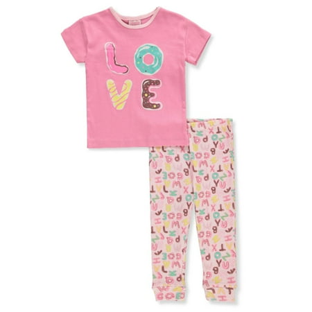 

Mon Petit Baby Girls 2-Piece Love Pajamas Set Outfit - pink/multi 12 months (Infant)