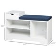 thumbnail image 2 of HOMCOM Banc à Chaussures avec Tiroir de Rangement, Armoire à Chaussures avec Coussin Blanc, 2 of 7