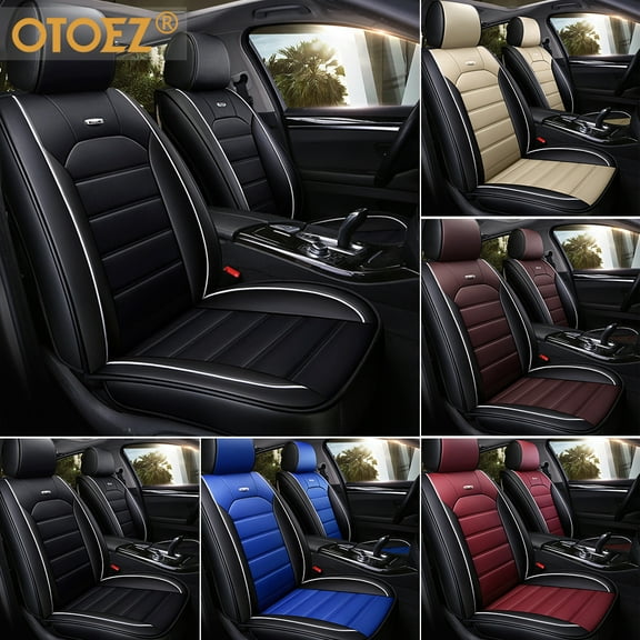 OTOEZ Car Seat Cover 5 Sesats Set Waterproof PU Leather Universal Fit Car SUV Truck Sedan