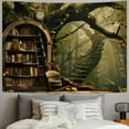 thumbnail image 2 of Nawypu Bookshelf Tapestry, Fairy Tale Forest Academic Tapestry Wall Hanging Largre Book House Witch Hogwarts Tapestries for Bedroom Living Room Home Decor, 2 of 6