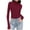 Wine, variant on RYRJJ Women's Mock Turtleneck Long Sleeve Shirts Ribbed Knit Lightweight Pullover Sweater Stretch Fitted Thermal Basic Tops(Light Blue,S)