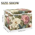 thumbnail image 3 of Foldable Fabric Storage Bin With Handle Collapsible Basket Box Storage With Lid Organizer Retro Florals, 3 of 7