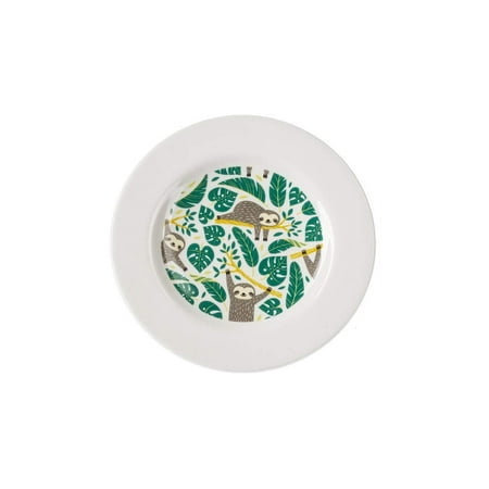 Ganz ME178367 Sloth Luncheon Plate, 7-inch Diameter, Multicolor