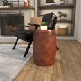 thumbnail image 3 of DecMode 14" x 19" Brown Metal Handmade Drum Accent Table with Hammered Design, 1-Piece, 3 of 13