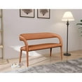 thumbnail image 3 of Meridian Furniture Sylvester Cognac Vegan Leather Bench, 3 of 17