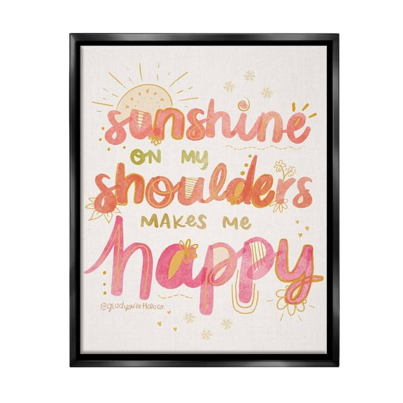 Stupell Industries Sunshine On My Shoulders Landscape Painting Black Floater Framed Canvas Art Print Wall Art, 17 x 21