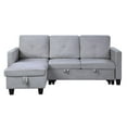 thumbnail image 5 of Nova Light Gray Velvet Reversible Sleeper Sectional Sofa with Storage Chaise, 5 of 6