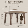 thumbnail image 3 of Asofer 13x13 Pop Up Gazebo Tent with Mosquito Netting, Canopy Tent for Lawn Backyard Garden Deck,Beige, 3 of 7