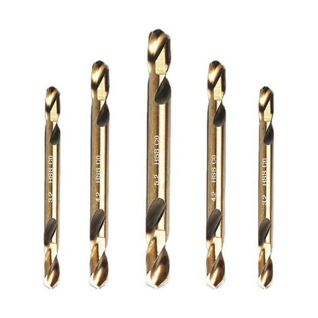 3 brocas de cobalto de doble extremo. Taladro de acero, metal, hierro, ángulo de 135 °, doble borde trasero sin deslizamiento.