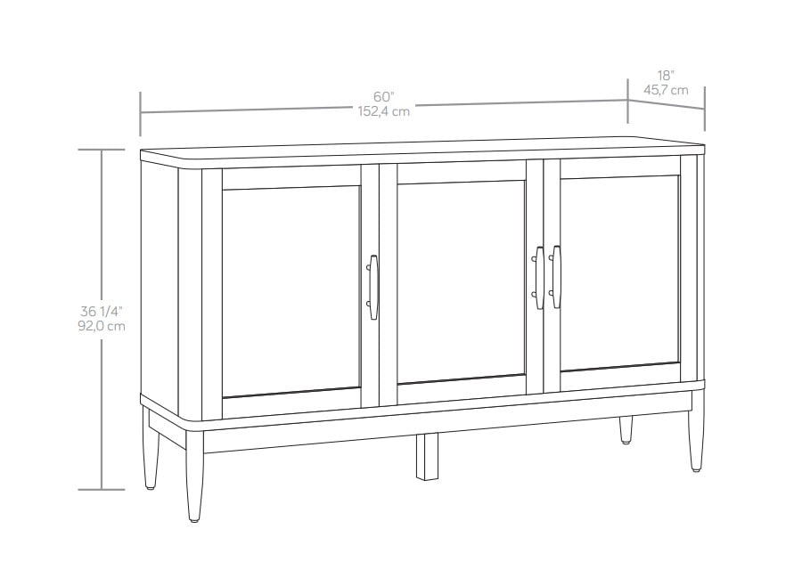 Better Homes & Gardens Springwood Caning Sideboard, Light Honey Finish