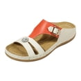 thumbnail image 2 of IUJSOY Comfort Orthotic Walking Sandals for Women Open Toe Slip on Anti-Slip Slides Summer Flats, 2 of 9