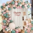 thumbnail image 5 of Kit de globos verde salvia Apuakthei: kit de arco de globos de látex blanco melocotón y dorado para decoración de bodas y cumpleaños, 5 of 5