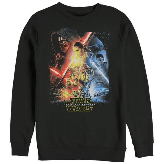 Men's Star Wars The Force Awakens Cool Poster Sweatshirt Black Small