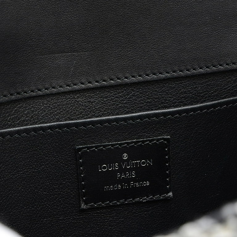 Authenticated Used Louis Vuitton LV Ark 2Way Handbag Tweed Leather Black  M55501