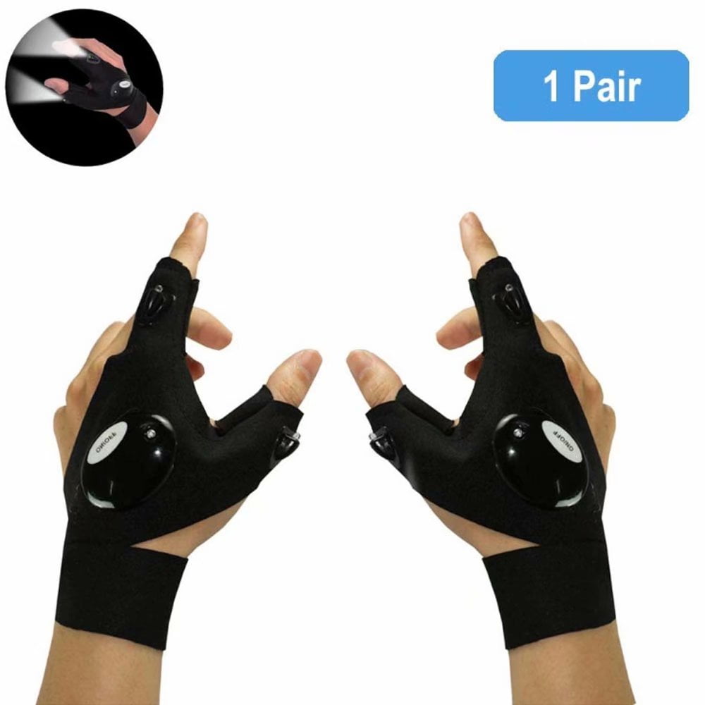 Aptoco Aptoco 1 Pair LED Flashlight Glove, Lights Fingerless Glove