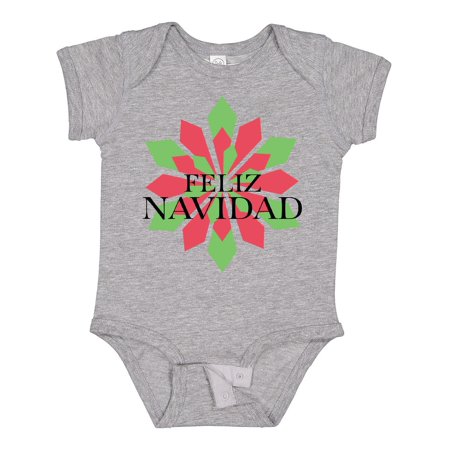 

Inktastic Feliz Navidad Red and Green Snowflake Boys or Girls Baby Bodysuit