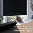 thumbnail image 6 of Amgo Blackout Roller Window Shades, Free-Stop Cordless Roller Shades, Easy Install Room Darkening Shades, Thermal-Insulated Window Shades for Home, Bedroom, Office & Door(23" W x 72" H, Black), 6 of 8