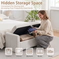 thumbnail image 2 of Upholstered Benches for Indoors — 51" End of Bed Storage Bench with Two Pillows, 350LB Capacity, Hidden Storage Ottoman for Bedroom Entryway, Beige, 2 of 10