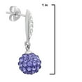thumbnail image 2 of Sterling Silver Purple Ball Drop Earrings made with Swarovski Crystals, 2 of 3
