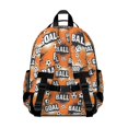 thumbnail image 3 of Football and Text Orange Pattern Cute School Backpack Bag for School with Padded Back and Adjustable Shoulder Straps 15.25"x11.5"x5.25", 3 of 5