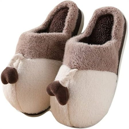 

PIKADINGNIS Fuzzy House Slippers for Women Winter Warm Cozy Plush Lined Anti-Slip Bedroom Slippers for Indoor Outdoor